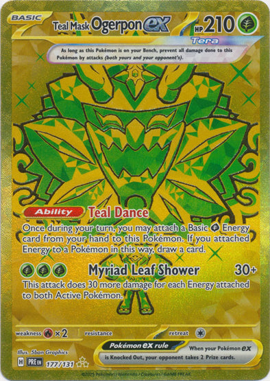 Teal Mask Ogerpon ex - 177/131 - Gold Secret Rare