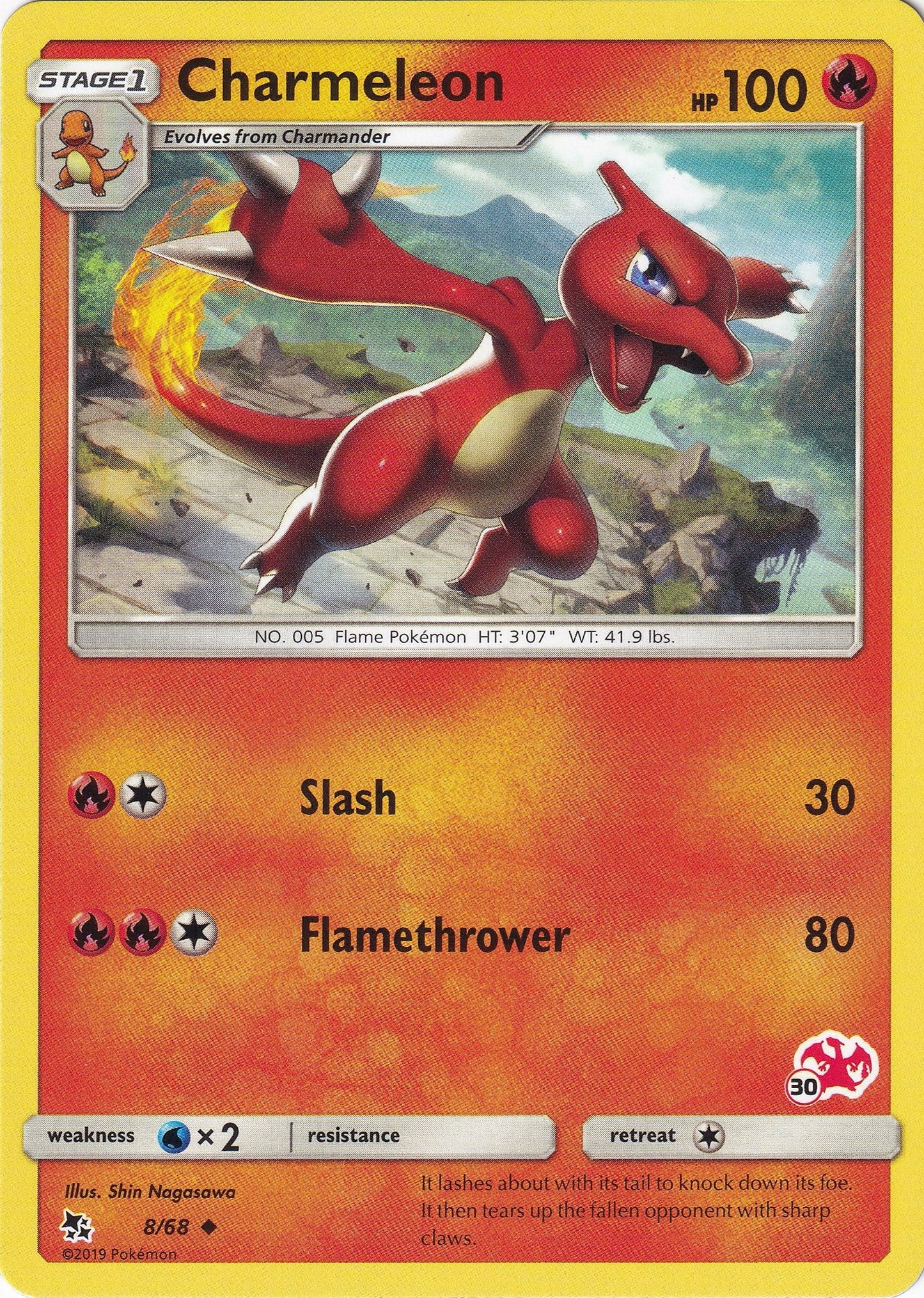 Image for Charmeleon - 8/68 (#30 Charizard Stamped) (008/068) (BTA) - Pokemon