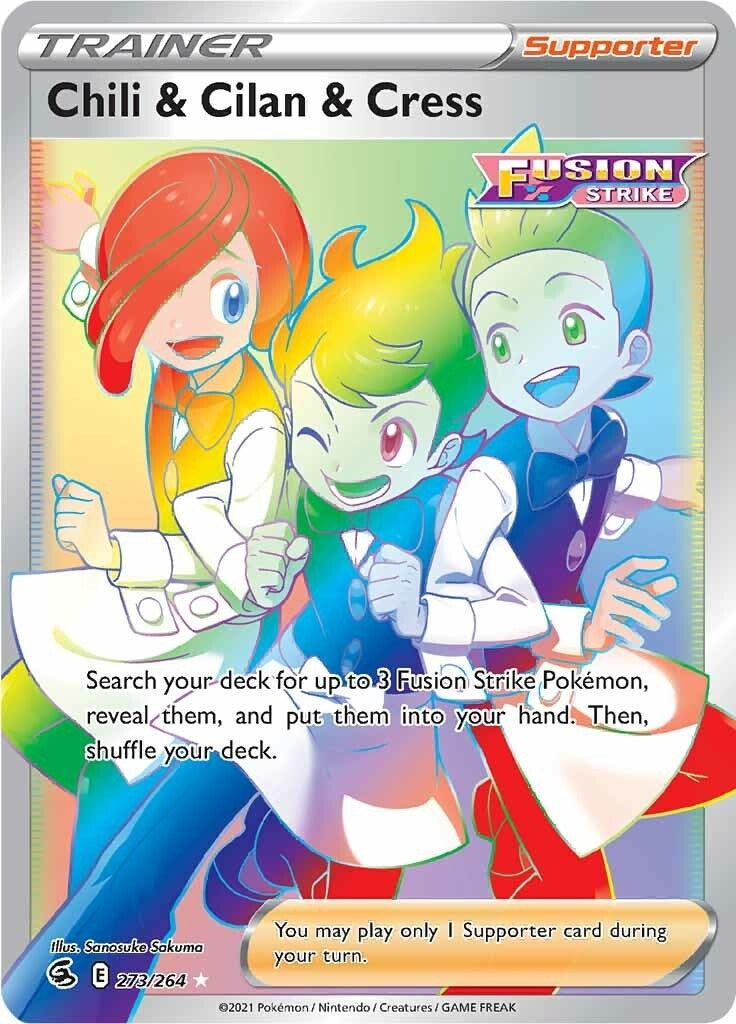 Image for Chili & Cilan & Cress (Secret) (273/264) (SWSH08) - Pokemon