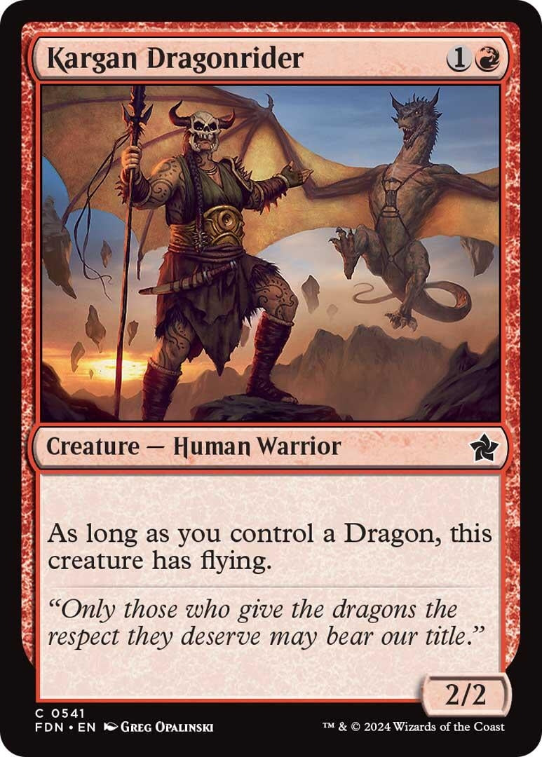 Image for Kargan Dragonrider (541) (FDN) - Magic: The Gathering