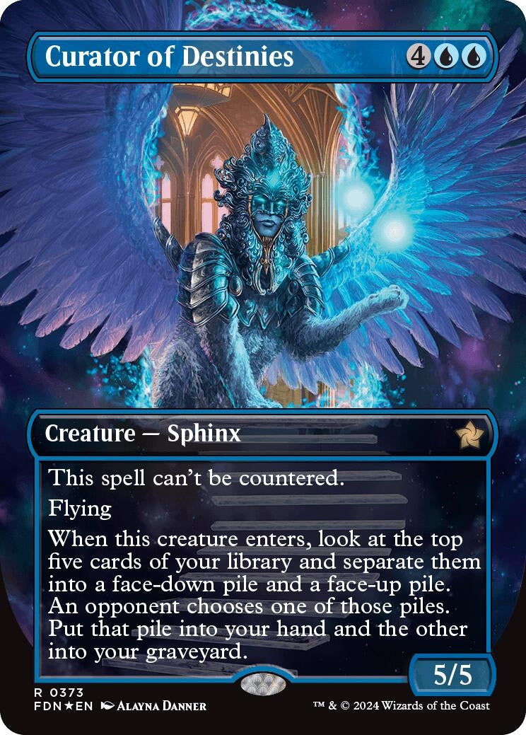 Image for Curator of Destinies (Borderless) (Mana Foil) (373) (FDN) - Magic: The Gathering