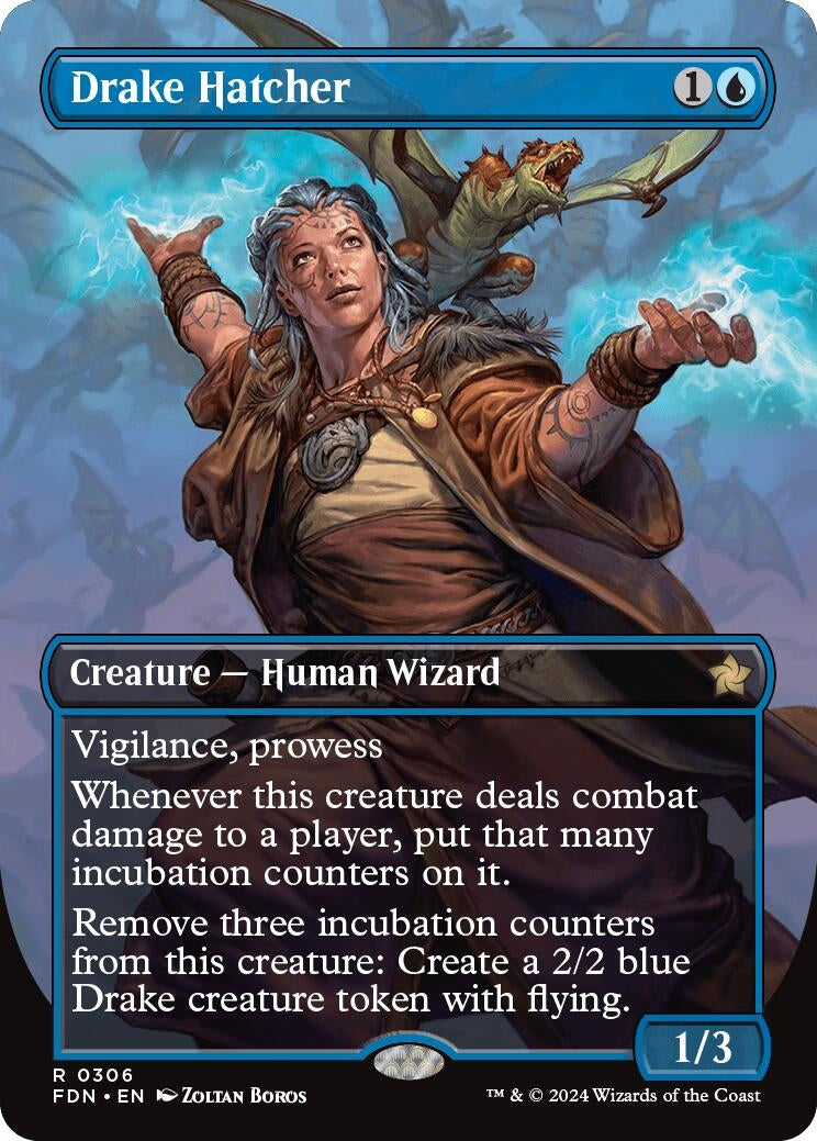 Image for Drake Hatcher (Borderless) (306) (FDN) - Magic: The Gathering