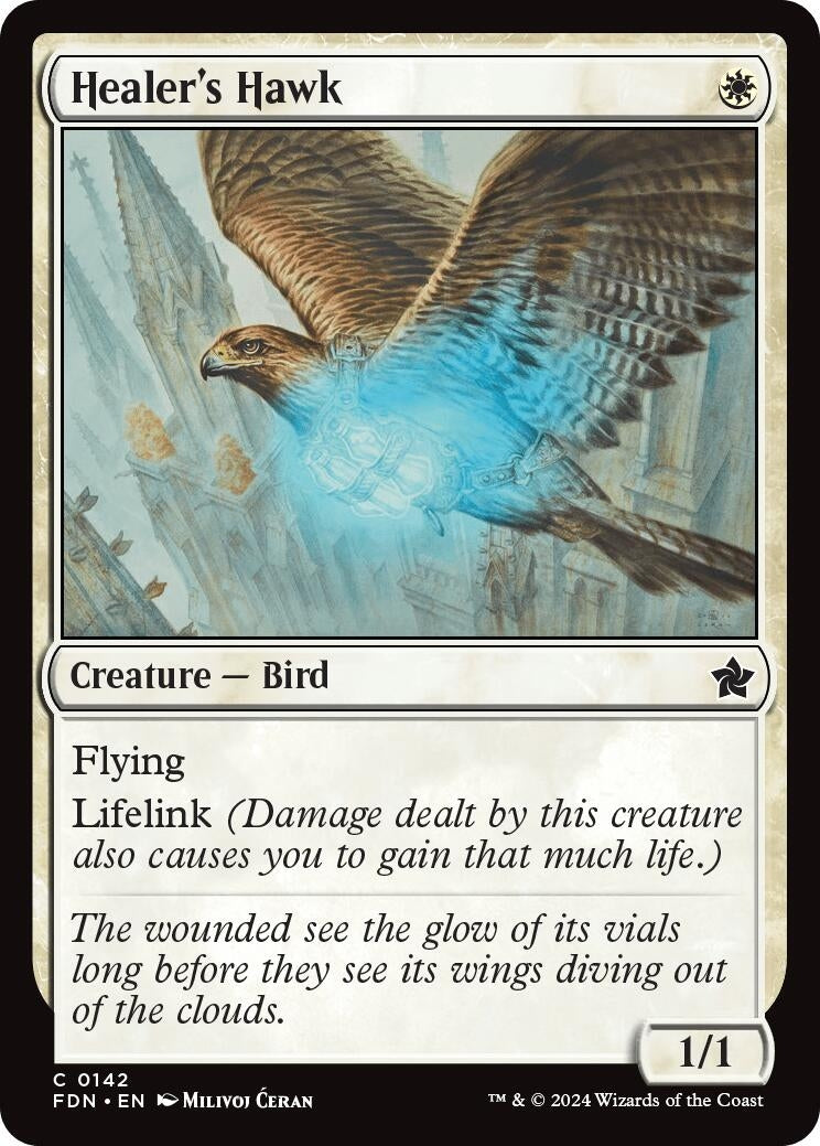 Image for Healer's Hawk (142) (FDN) - Magic: The Gathering