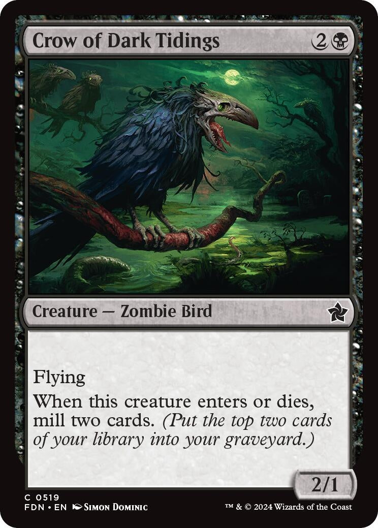 Image for Crow of Dark Tidings (519) (FDN) - Magic: The Gathering