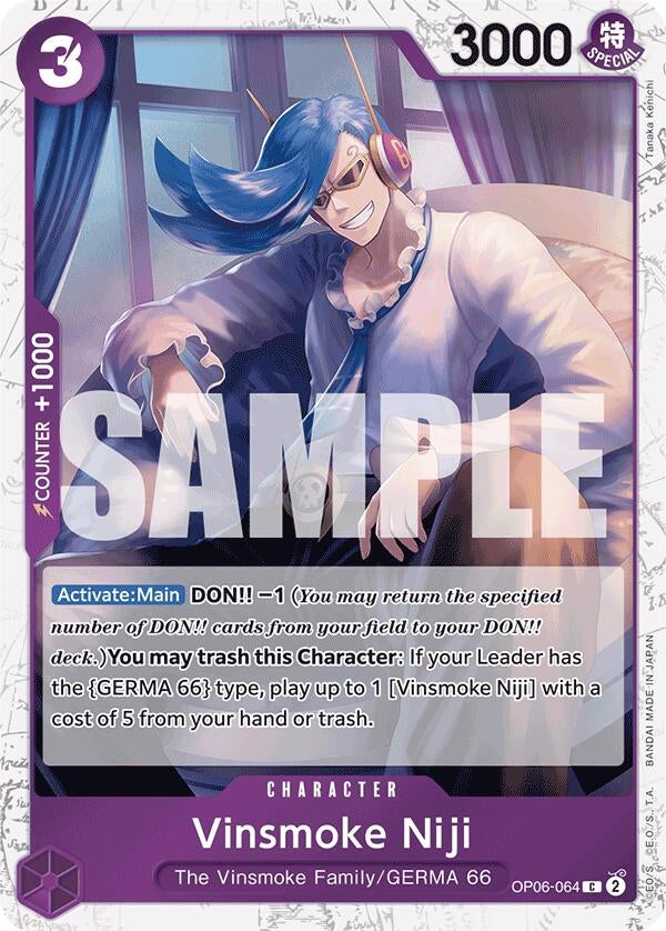 Image for Vinsmoke Niji (OP06-064) (Jolly Roger Foil) (OP06-064) (PRB-01) - One Piece Card Game