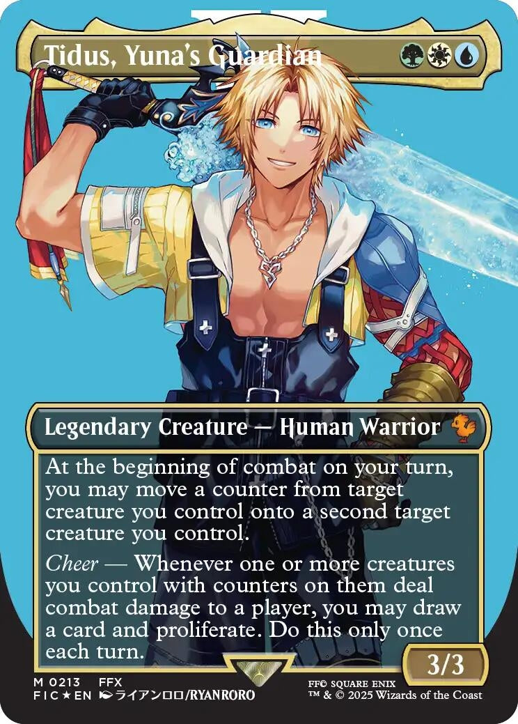 Image for Tidus, Yuna's Guardian (Borderless) (Surge Foil) (213) (FIC) - Magic: The Gathering