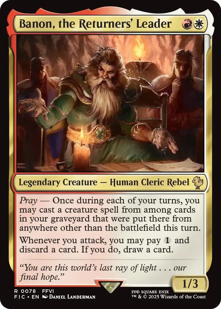 Image for Banon, the Returners' Leader (Surge Foil) (78) (FIC) - Magic: The Gathering