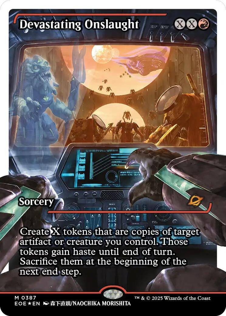 Image for Devastating Onslaught (0387) (Showcase) (Fracture Foil) (387) (EOE) - Magic: The Gathering