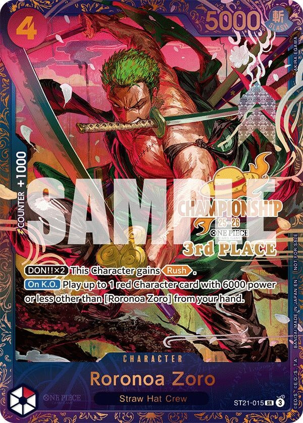Image for Roronoa Zoro (CS 25-26 3rd Place) (ST21-015) (OP-PR) - One Piece Card Game