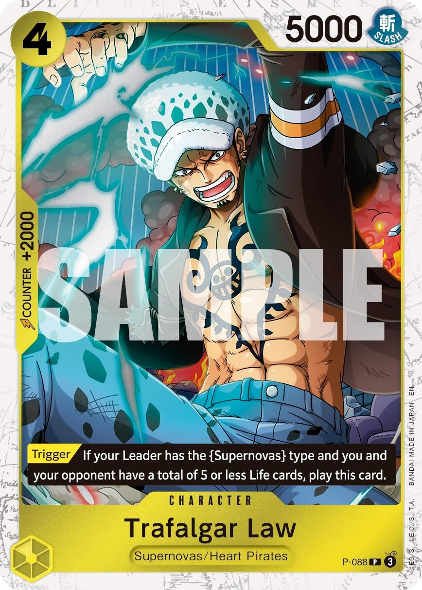 Image for Trafalgar Law - P-088 (Pirate Foil) (P-088) (PRB-02) - One Piece Card Game