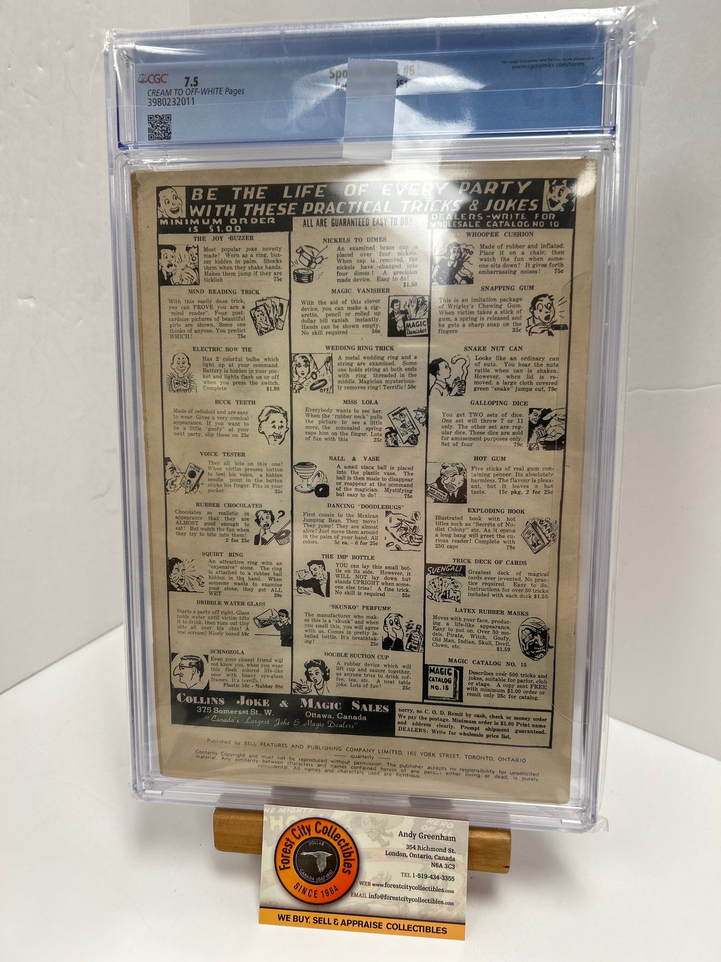 Sports Action #6 (Cream-White Pages) {CGC 7.5}