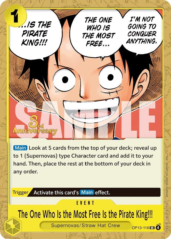 Image for The One Who Is the Most Free Is the Pirate King!!! (OP13-116) (OP13 ANN) - One Piece Card Game