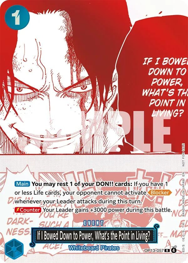Image for If I Bowed Down to Power, What's the Point in Living? (3rd Anniversary Treasure Campaign Pack) (OP13-057) (OP-PR) - One Piece Card Game