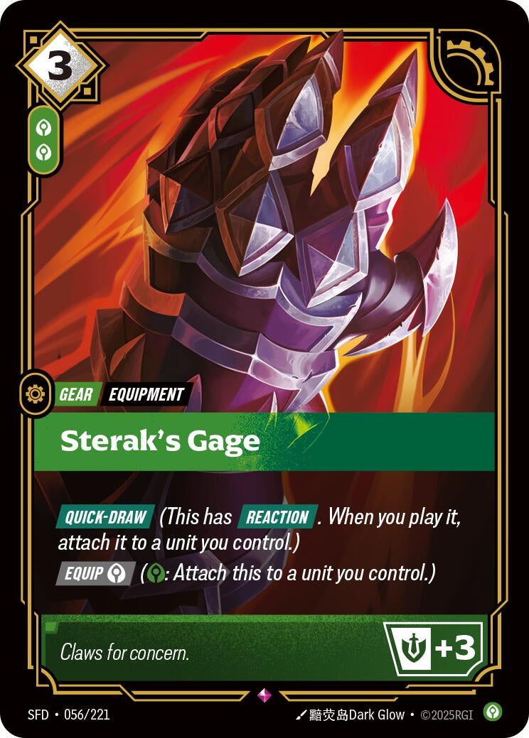Image for Sterak's Gage (056/221) (SFD) - Riftbound: League of Legends Trading Card Game