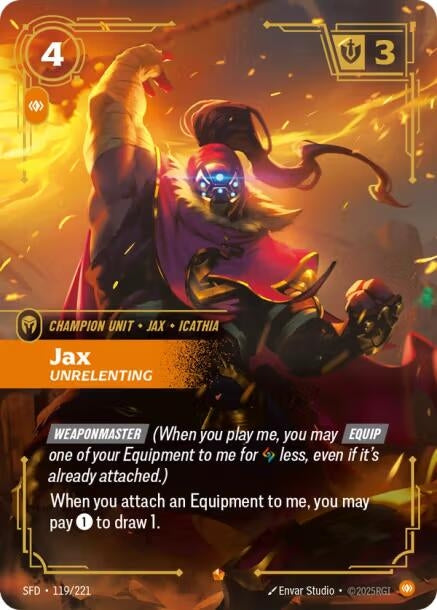 Image for Jax - Unrelenting (119/221) (SFD) - Riftbound: League of Legends Trading Card Game