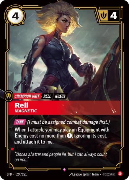 Image for Rell - Magnetic (024/221) (SFD) - Riftbound: League of Legends Trading Card Game