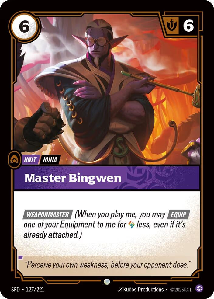 Image for Master Bingwen (127/221) (SFD) - Riftbound: League of Legends Trading Card Game
