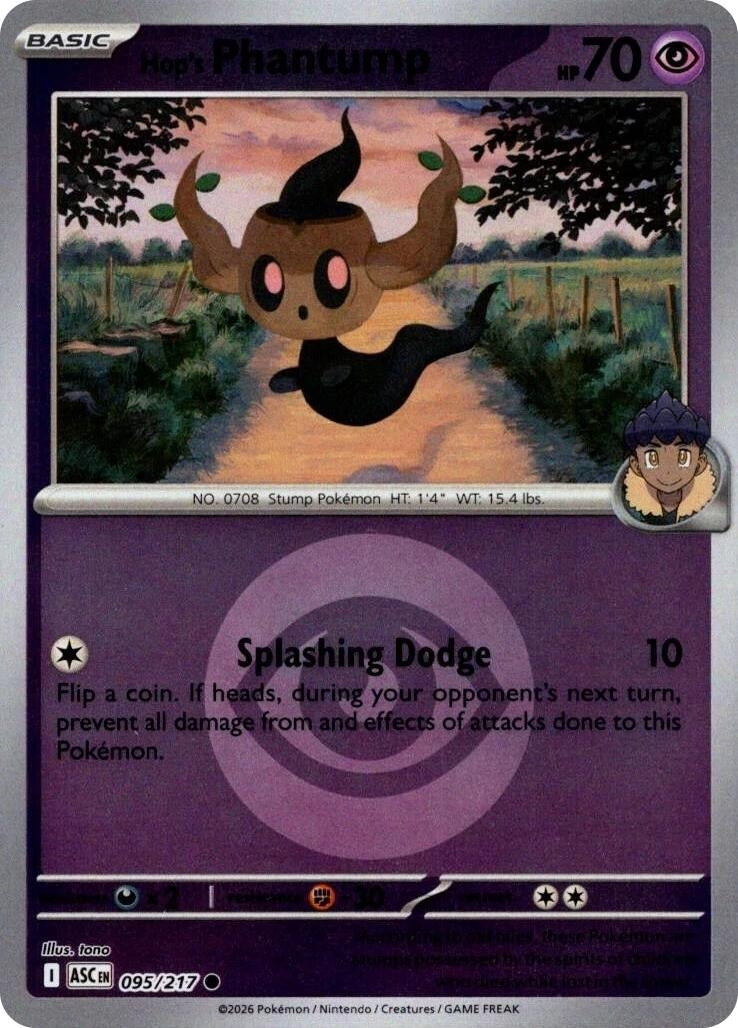 Image for Hop's Phantump (Energy Symbol Pattern) (095/217) (ASC) - Pokemon