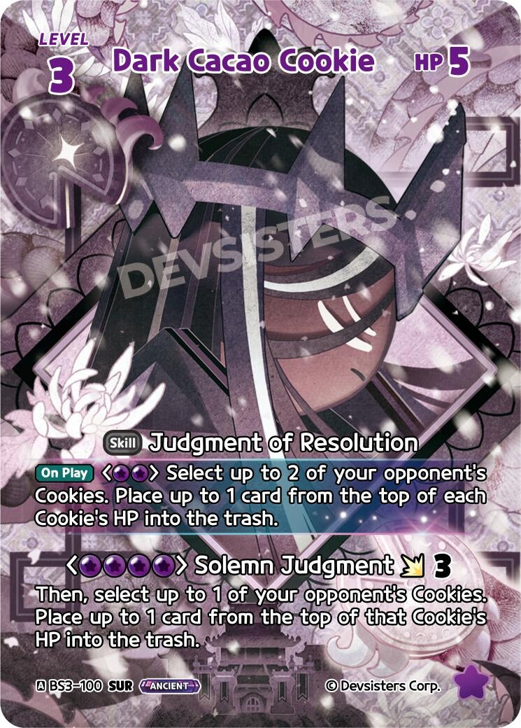 Image for Dark Cacao Cookie (SUR) (BS3-100) (BS3-BS4) - CookieRun: Braverse TCG