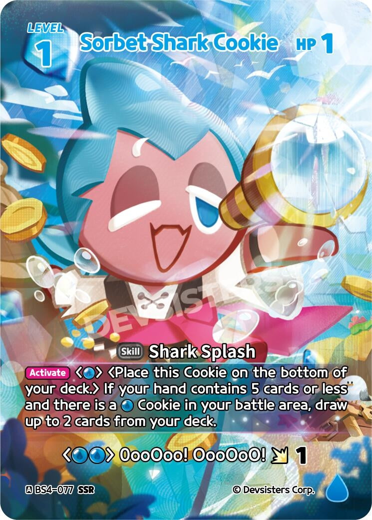 Image for Sorbet Shark Cookie (SSR) (BS4-077) (BS3-BS4) - CookieRun: Braverse TCG