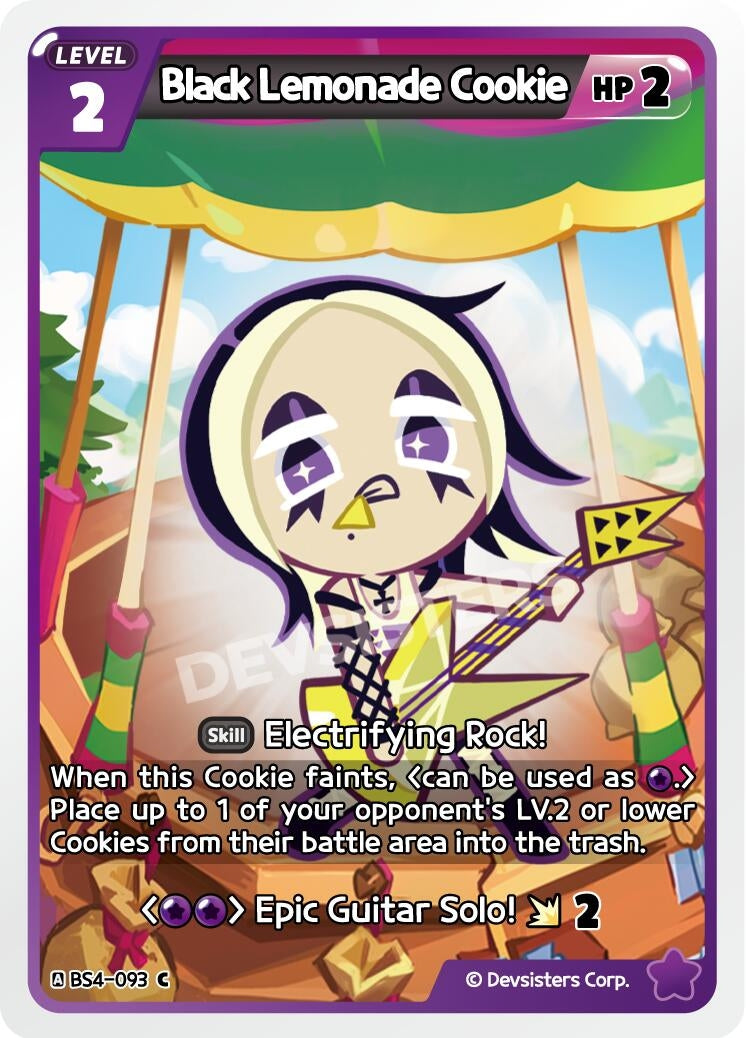 Image for Black Lemonade Cookie (BS4-093) (BS3-BS4) - CookieRun: Braverse TCG