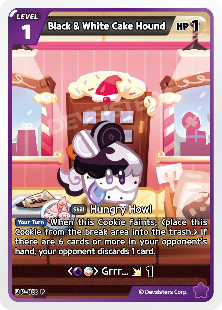 Image for Black & White Cake Hound (P-086) (P) - CookieRun: Braverse TCG