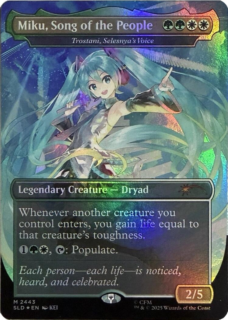 Image for Miku, Song of the People - Trostani, Selesnya's Voice (Display Commander) - Thick Stock (2443) (SLD) - Magic: The Gathering