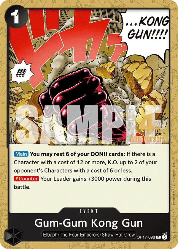Image for Gum-Gum Kong Gun (OP17-098) (OP17 RE) - One Piece Card Game