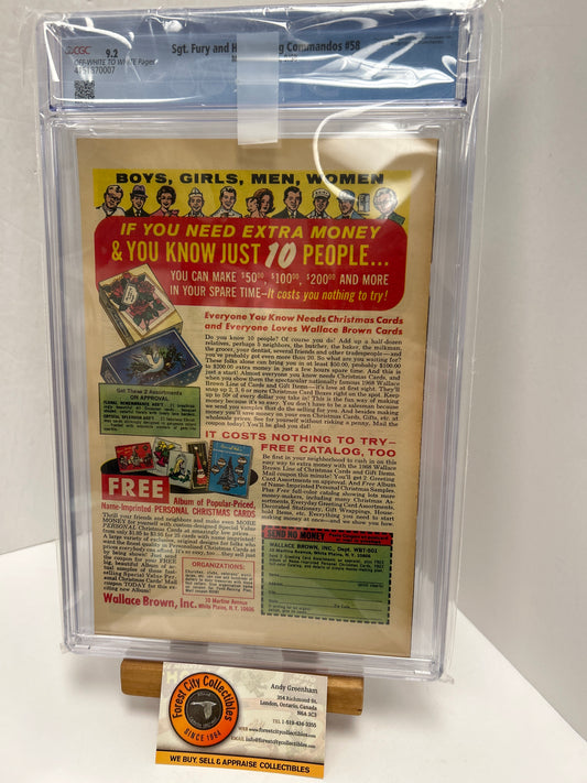 Sgt. Fury and His Howling Commandos #58 (White Pages) {CGC 9.2}