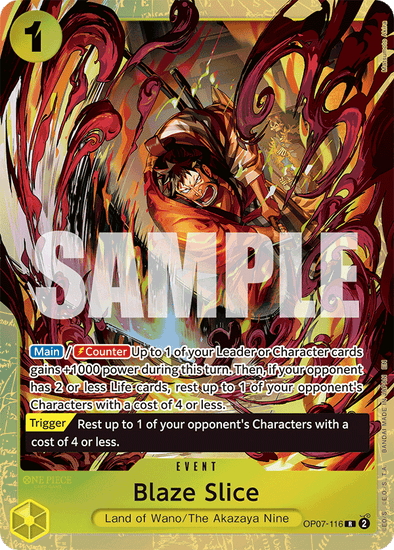 Blaze Slice One Piece TCG OP07-116 Best Selection Vol. 5 English Alt PLAYSET