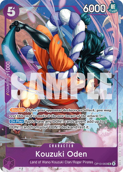 Kouzuki Oden One Piece OP13-063 Prem Best Selection Vol. 5 English Alt PLAYSET