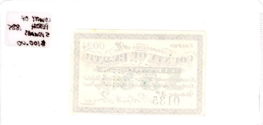 County of Perth 1885 5 pounds