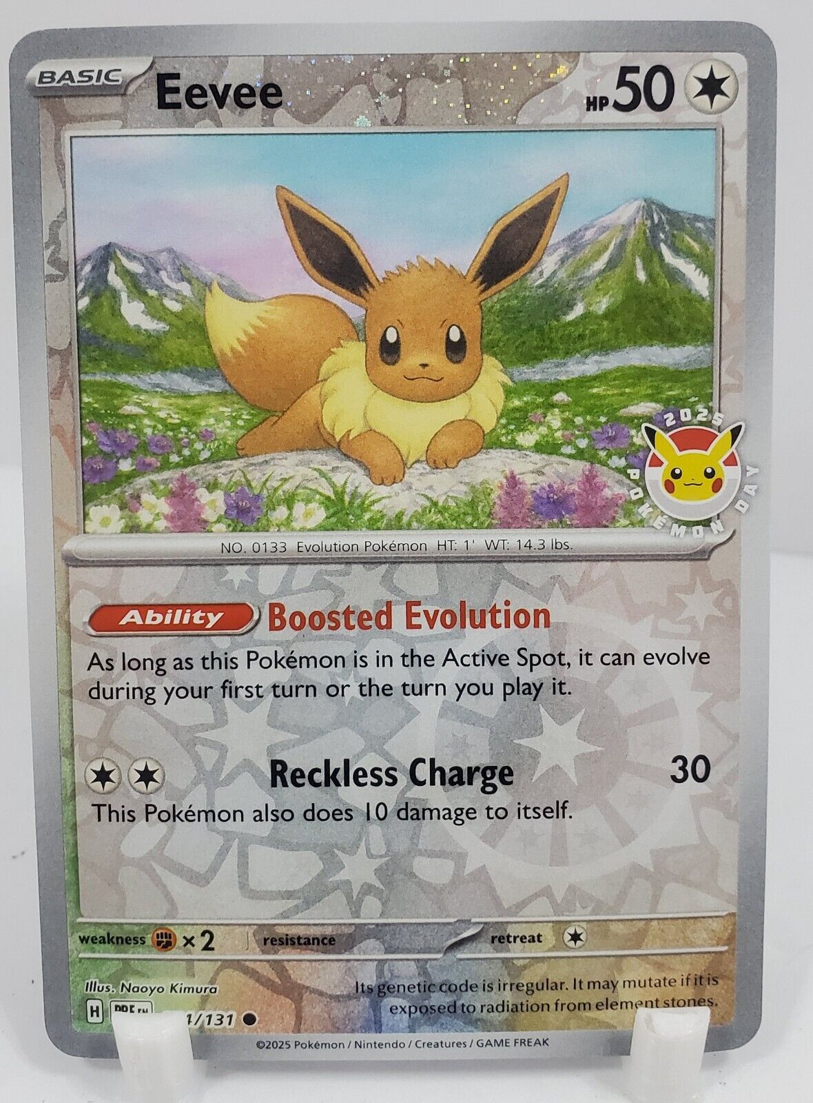 Prismatic Evolutions Eevee 2025 Pokemon Day Cosmos Promo 074/131