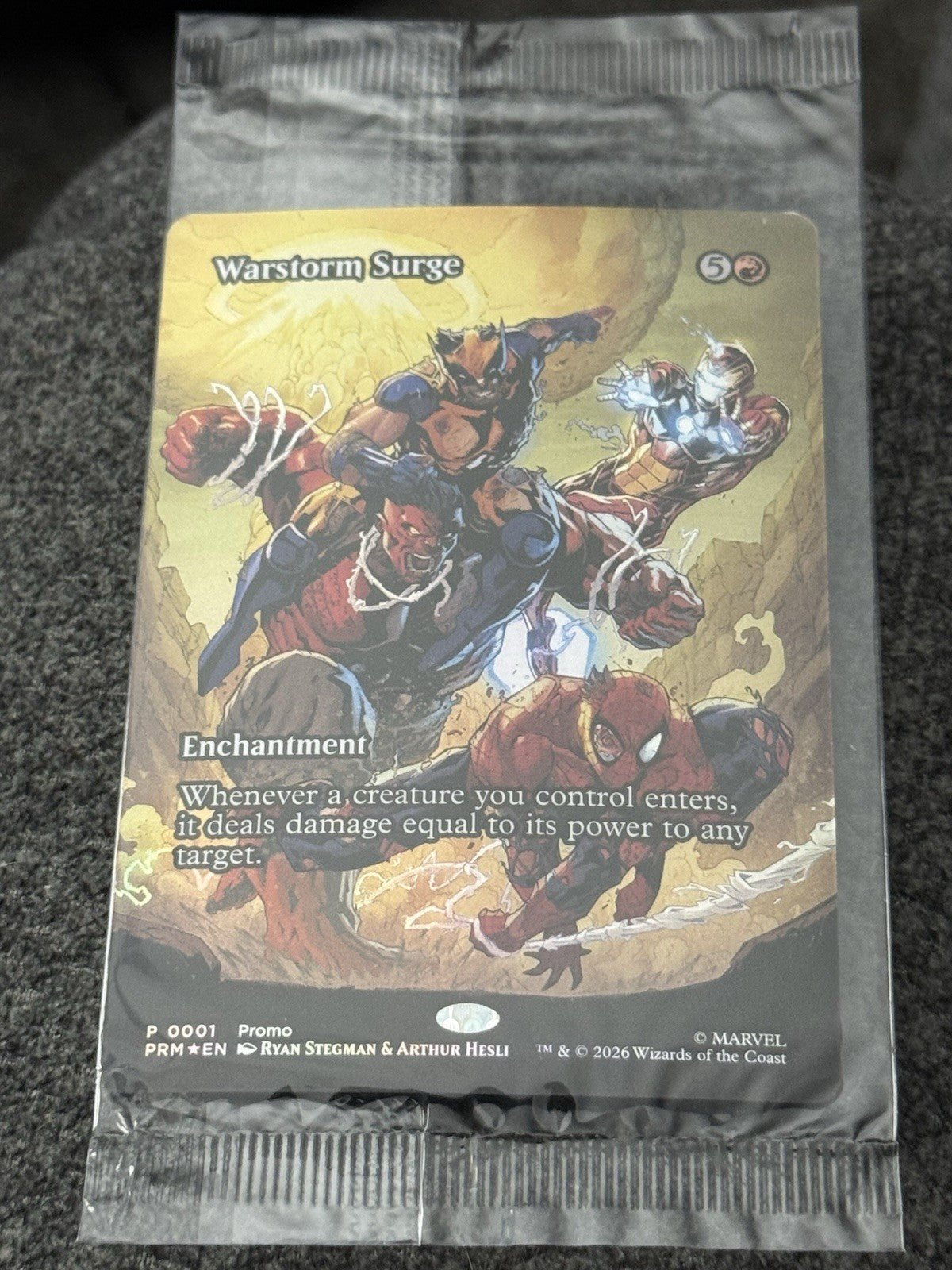 Warstorm Surge borderless Marvel comic book foil exclusive 2026 P 0001 promo