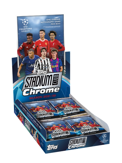 2021/22 TOPPS UEFA CHAMPIONS LEAGUE STADIUM CLUB CHROME SOCCER HOBBY BOX