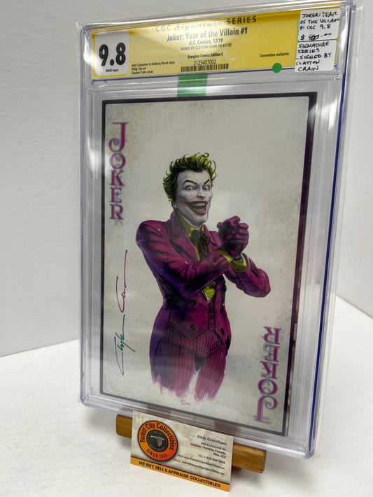 Joker: Year of the Villain #1 (White Pages) {CGC 9.8} Signed by Clayton Crain