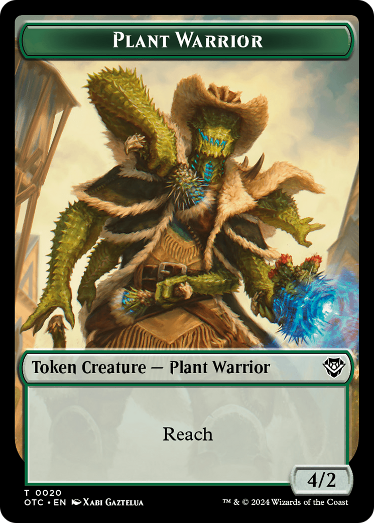 Plant Warrior // Treasure Double-Sided Token [Outlaws of Thunder Junction Commander Tokens]
