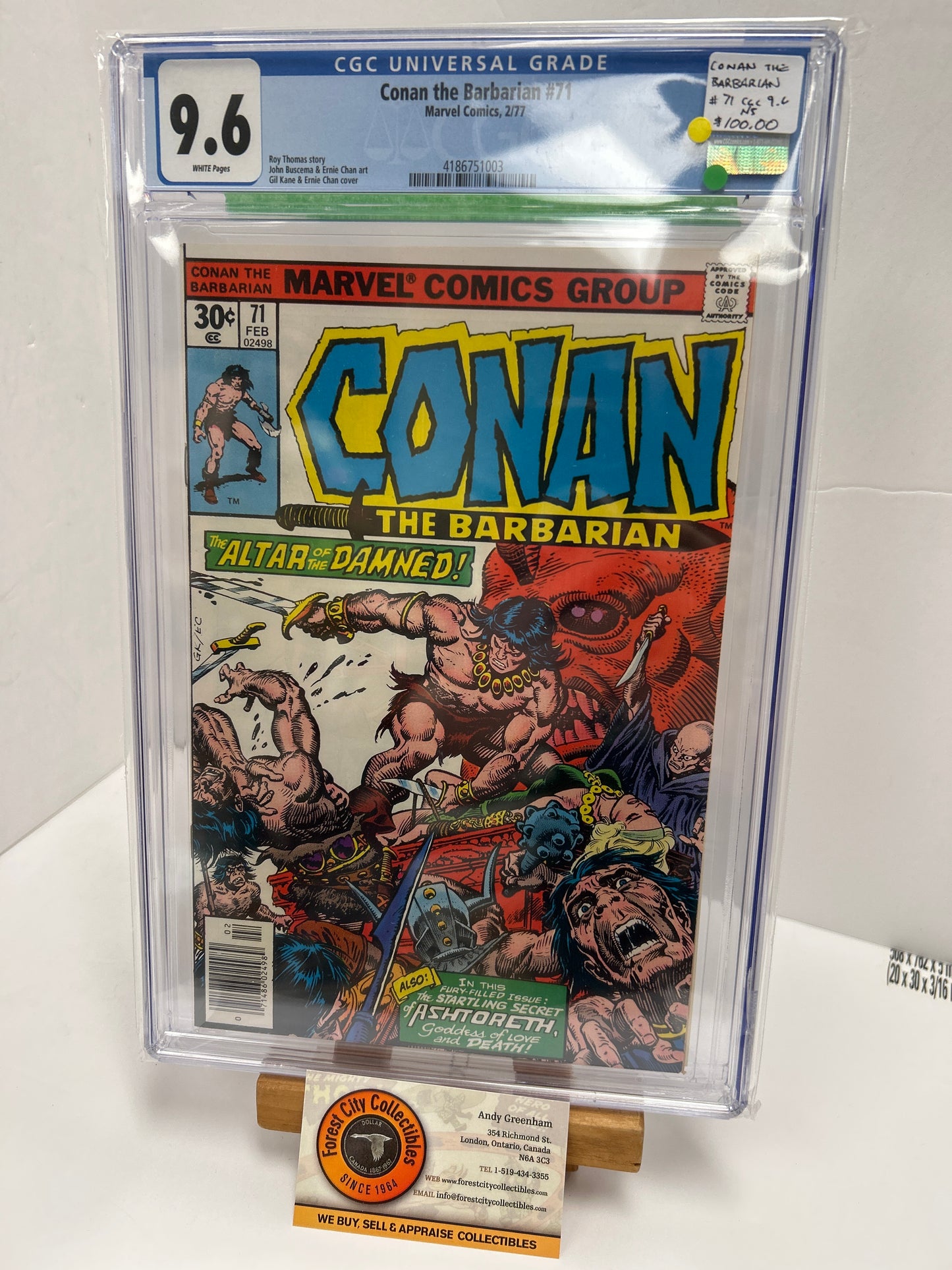 Conan the barbarian #71 (White Pages) {CGC 9.6}