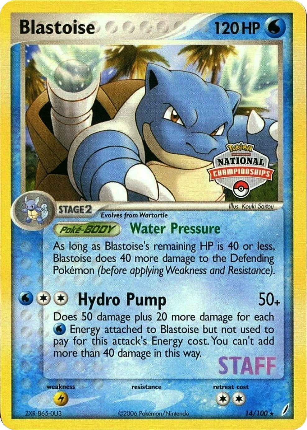 Image for Blastoise - 14/100 (National Championships) [Staff] (014/100) (PR) - Pokemon