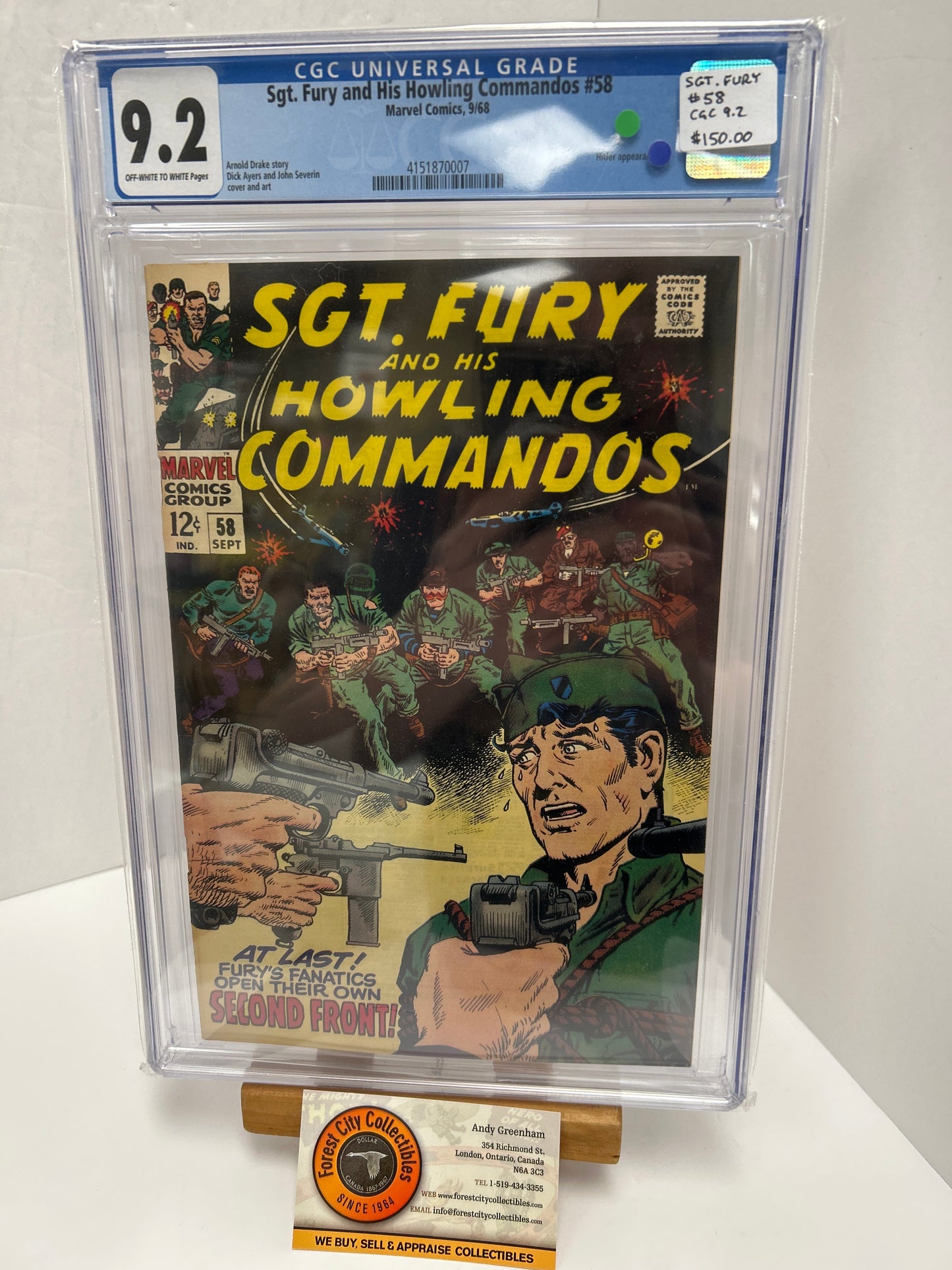 Sgt. Fury and His Howling Commandos #58 (White Pages) {CGC 9.2}