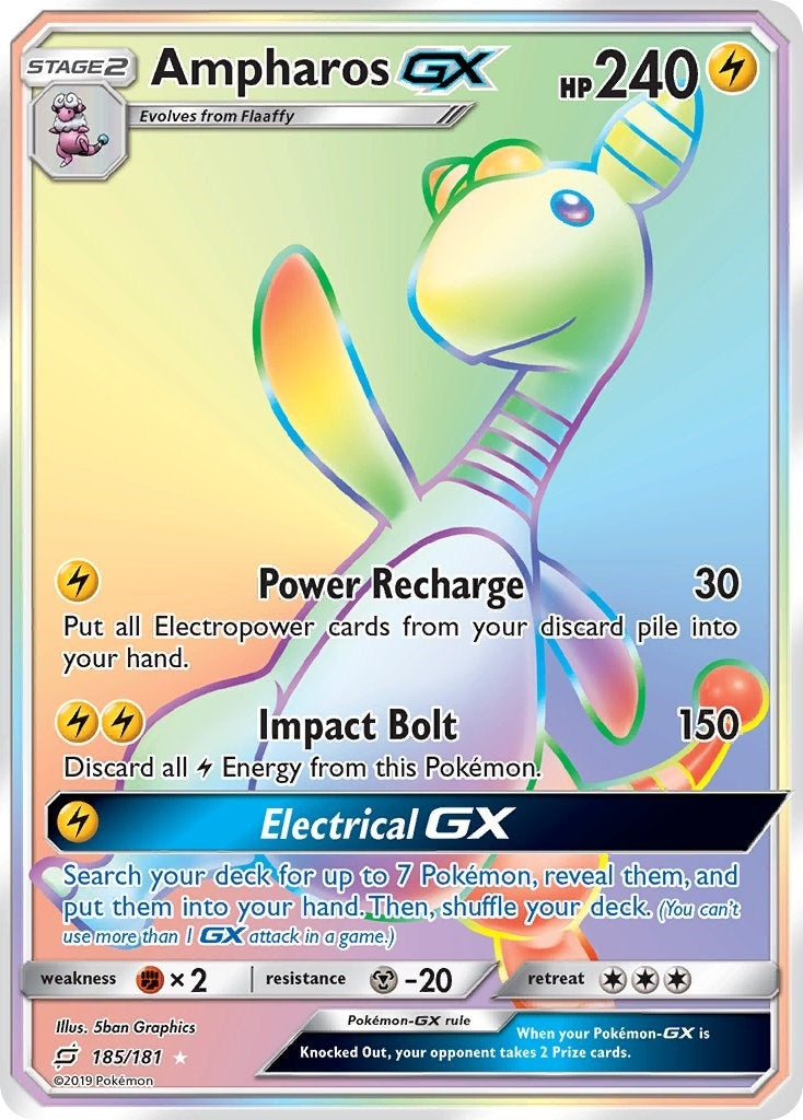 Image for Ampharos GX (Secret) (185/181) (SM9) - Pokemon