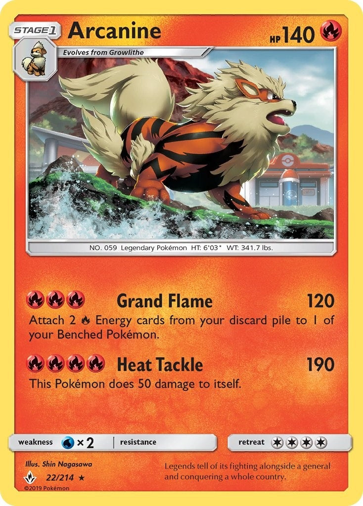 Image for Arcanine (22/214) (SM10) - Pokemon