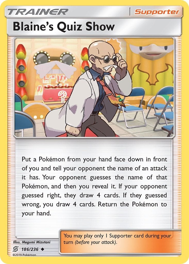 Image for Blaine's Quiz Show (186/236) (SM11) - Pokemon