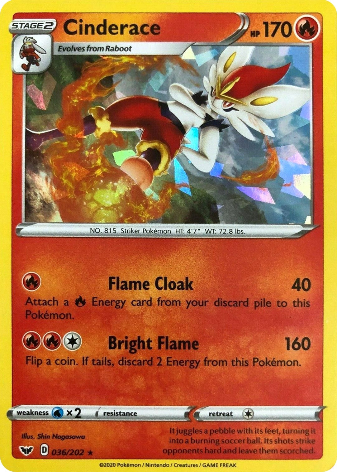 Image for Cinderace - 036/202 (Cracked Ice Holo) (036/202) (PR) - Pokemon
