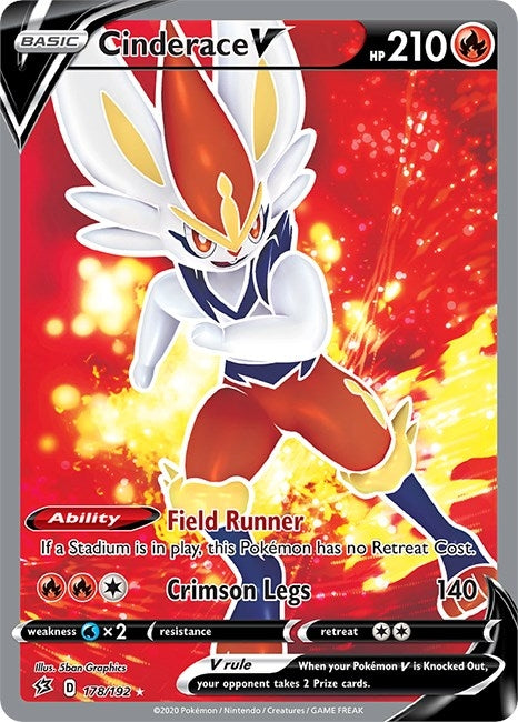 Image for Cinderace V (Full Art) (178/192) (SWSH02) - Pokemon