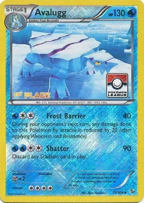 Image for Avalugg - 31/106 (Pokemon League) [1st Place] (031/106) (PR) - Pokemon
