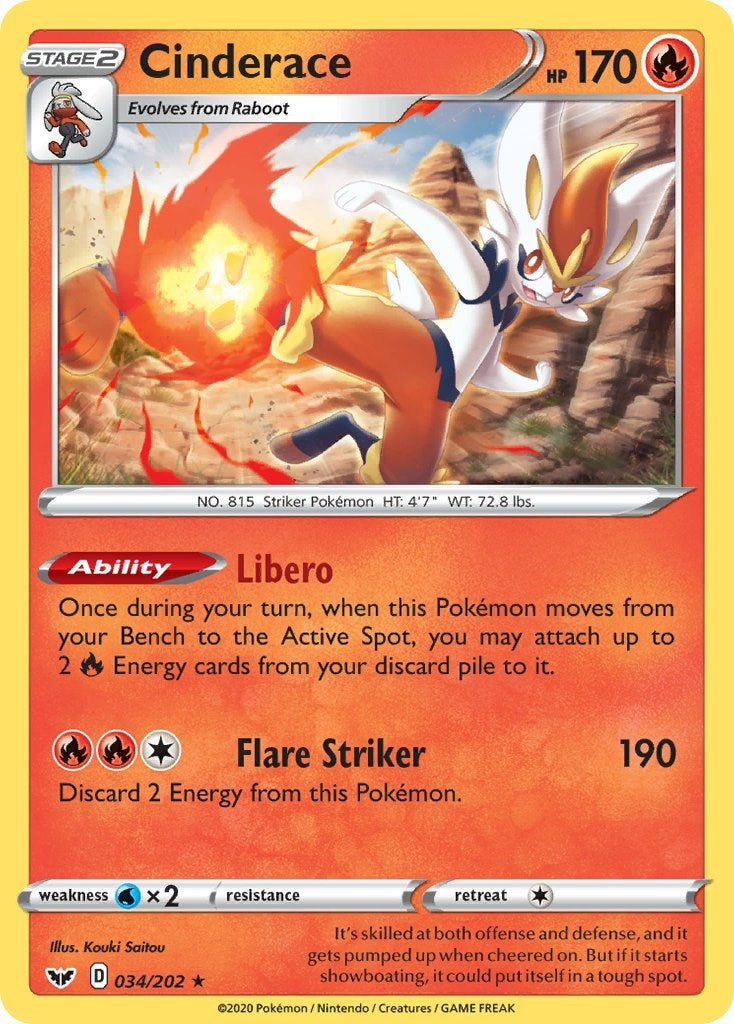 Image for Cinderace - 034/202 (Non-Holo) (034/202) (PR) - Pokemon