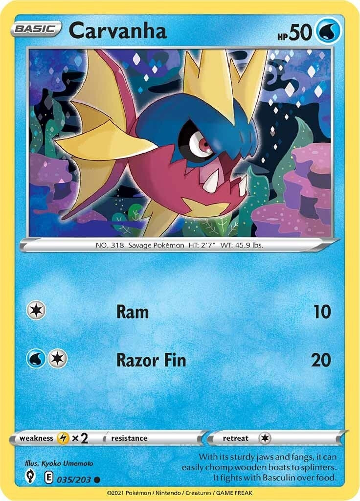 Image for Carvanha (035/203) (SWSH07) - Pokemon