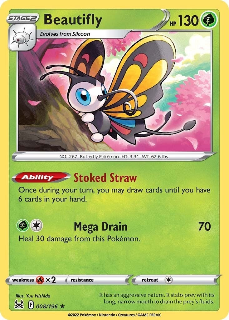Image for Beautifly (008/196) (SWSH11) - Pokemon