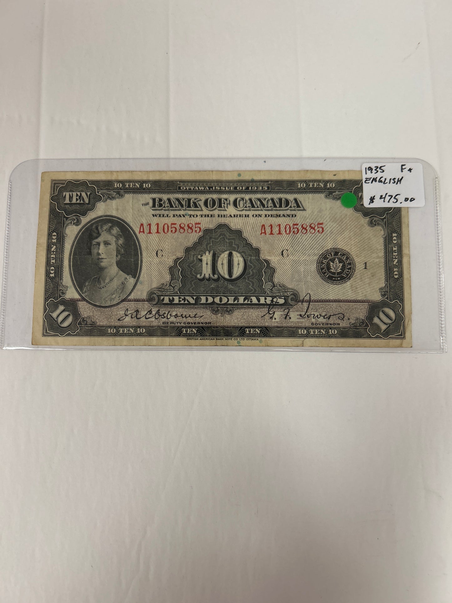 Bank Of Canada {1935} English - Fine+